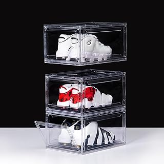 Set of 3 Clear Stackable Acrylic Shoe Boxes