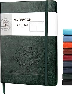 Leather Ruled Notebook with 160 Pages and Pocket