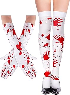 Women’s Halloween Bloody Socks and Gloves Set