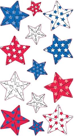 13-Piece Dimensional Patriot Star Stickers