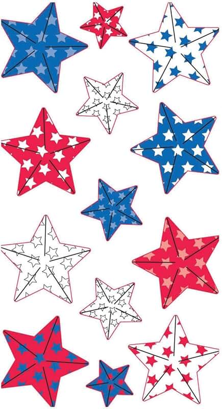 13-Piece Dimensional Patriot Star Stickers