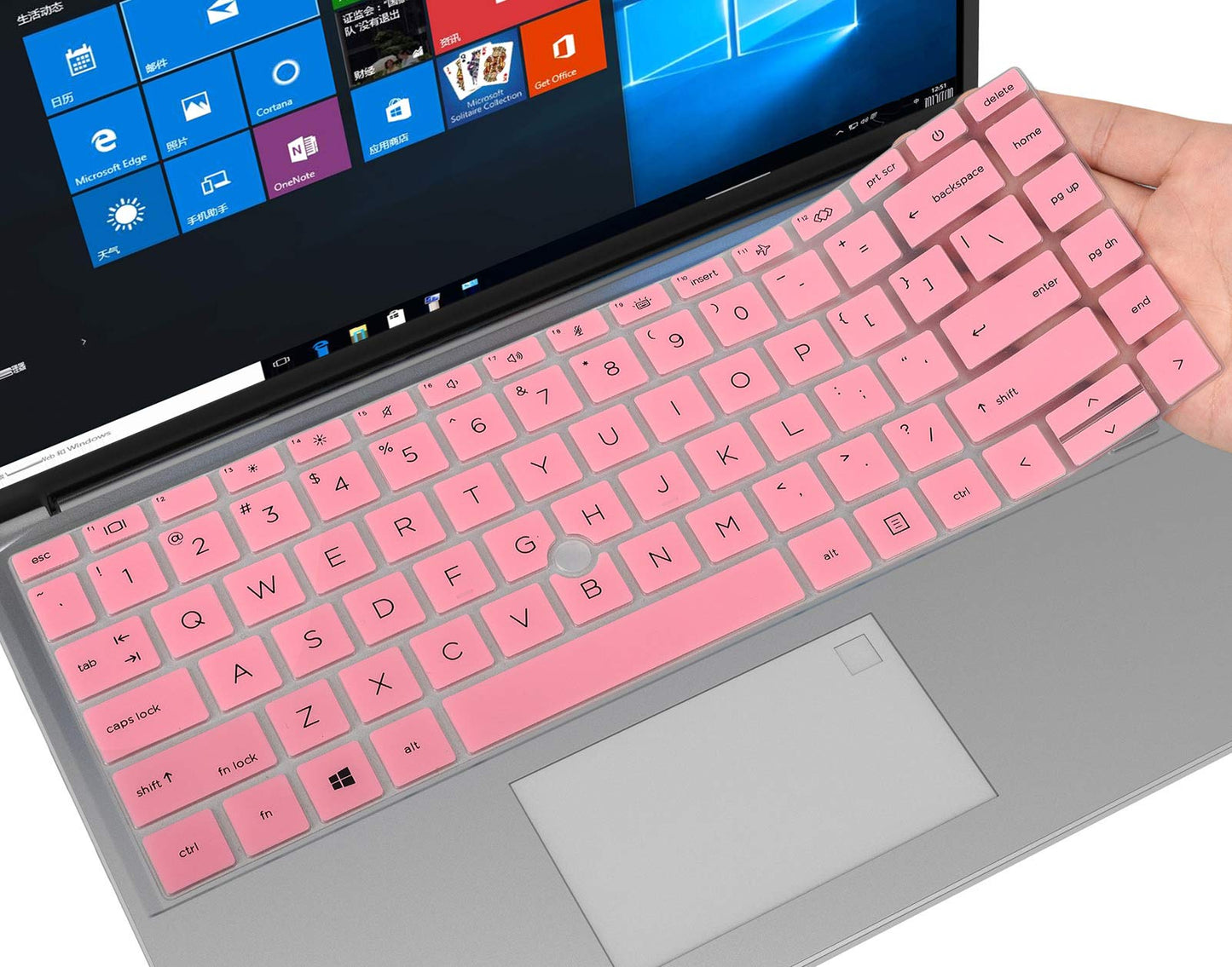 Pink keyboard cover for 14-inch notebooks