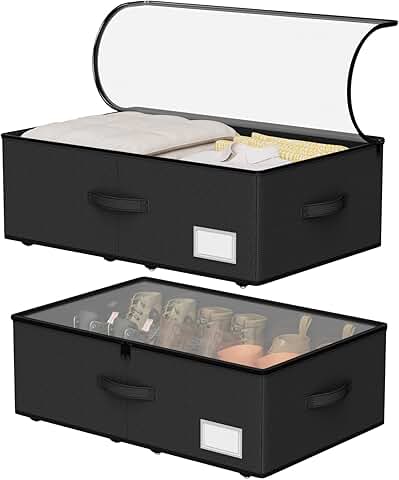 Under Bed Storage with Wheels, 2 Pack