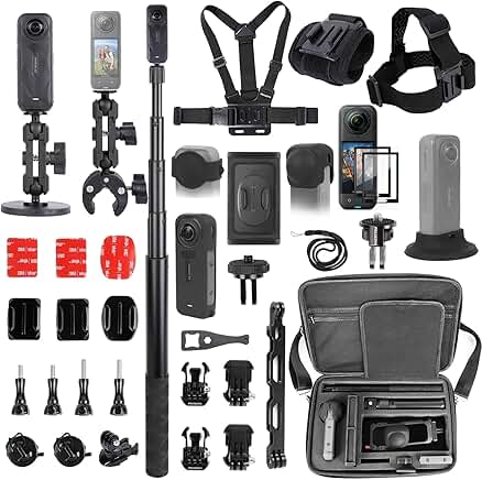 Accessories Kit for Insta360 X5 with case and mounts