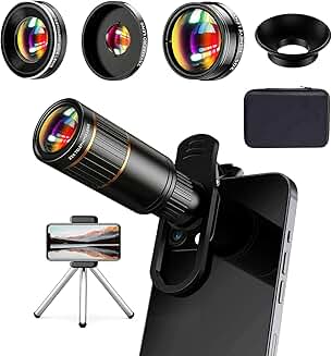 4-in-1 Phone Camera Lens Kit with Telephoto, Fisheye, Wide Angle, Macro