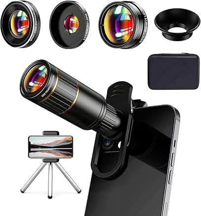 4-in-1 Phone Camera Lens Kit with Telephoto, Fisheye, Wide Angle, Macro