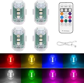 Wireless LED Strobe Lights with Remote, 8 Colors