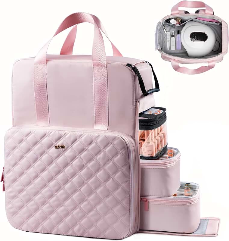 Large Pink Nail Polish and Tool Organizer Backpack