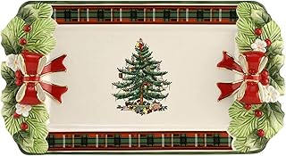 12-Inch Christmas Tree Tartan Serving Tray