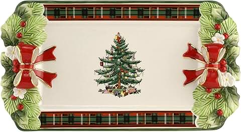 12-Inch Christmas Tree Tartan Serving Tray