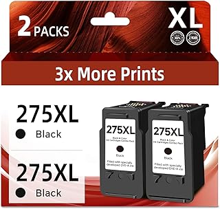 275XL Black Ink Cartridges for Printer (2 Pack)