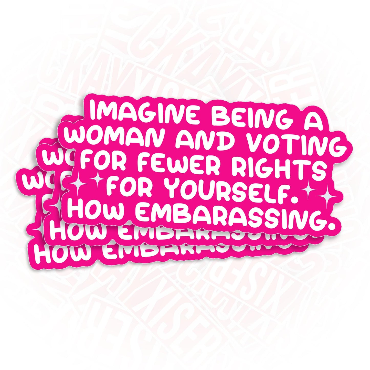 Three 3-inch Women's Rights Stickers for Water Bottles