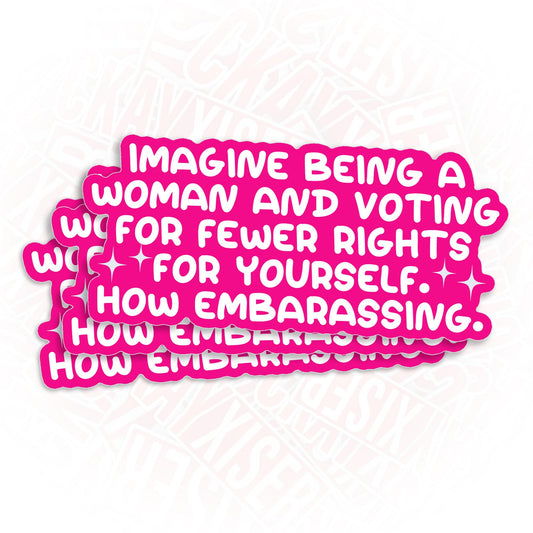 Three 3-inch Women's Rights Stickers for Water Bottles