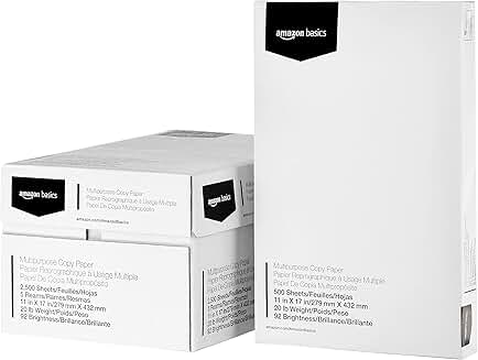 Multipurpose 20 lb Copy Paper, 11 x 17 Inches, 5 Reams