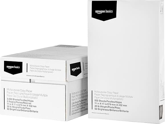 Multipurpose 20 lb Copy Paper, 11 x 17 Inches, 5 Reams