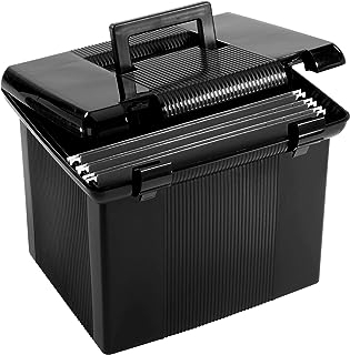Portable File Box with Rails and Latch