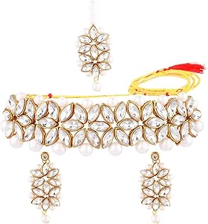 Traditional Faux Kundan Pearl Bridal Jewelry Set