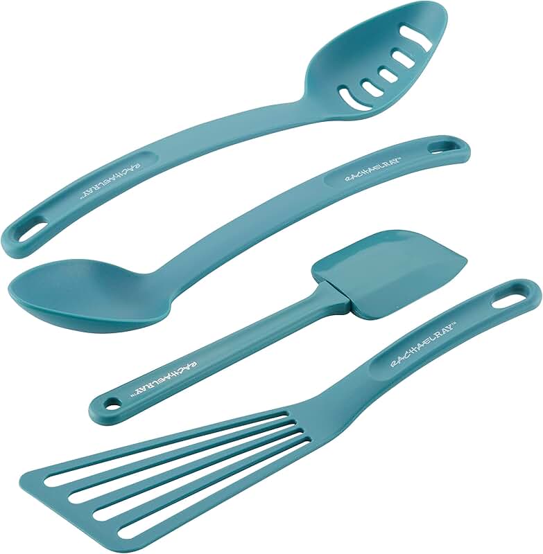 4-Piece Nylon Utensil Set in Agave Blue