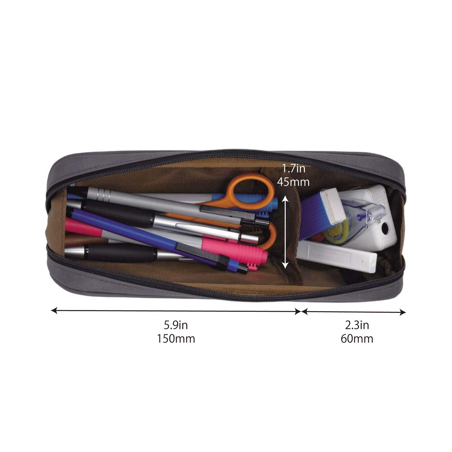 Large Capacity Zipper Pencil Case for School and Travel