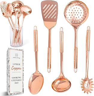 5-Piece Copper Cooking Utensil Set for Kitchen Use