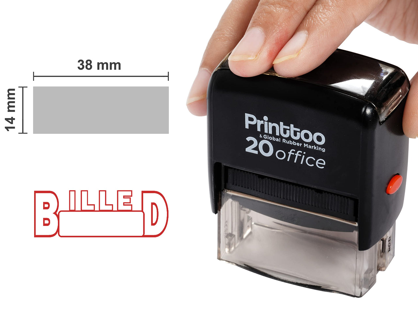 Red Self-Inking Rubber Stamp for Office Use