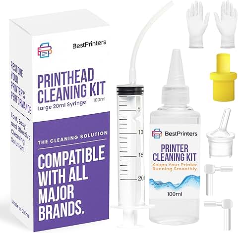 Printer Head Cleaning Kit with 20ml Syringe and 100ml Fluid