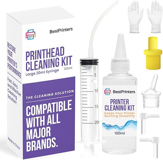 Printer Head Cleaning Kit with 20ml Syringe and 100ml Fluid