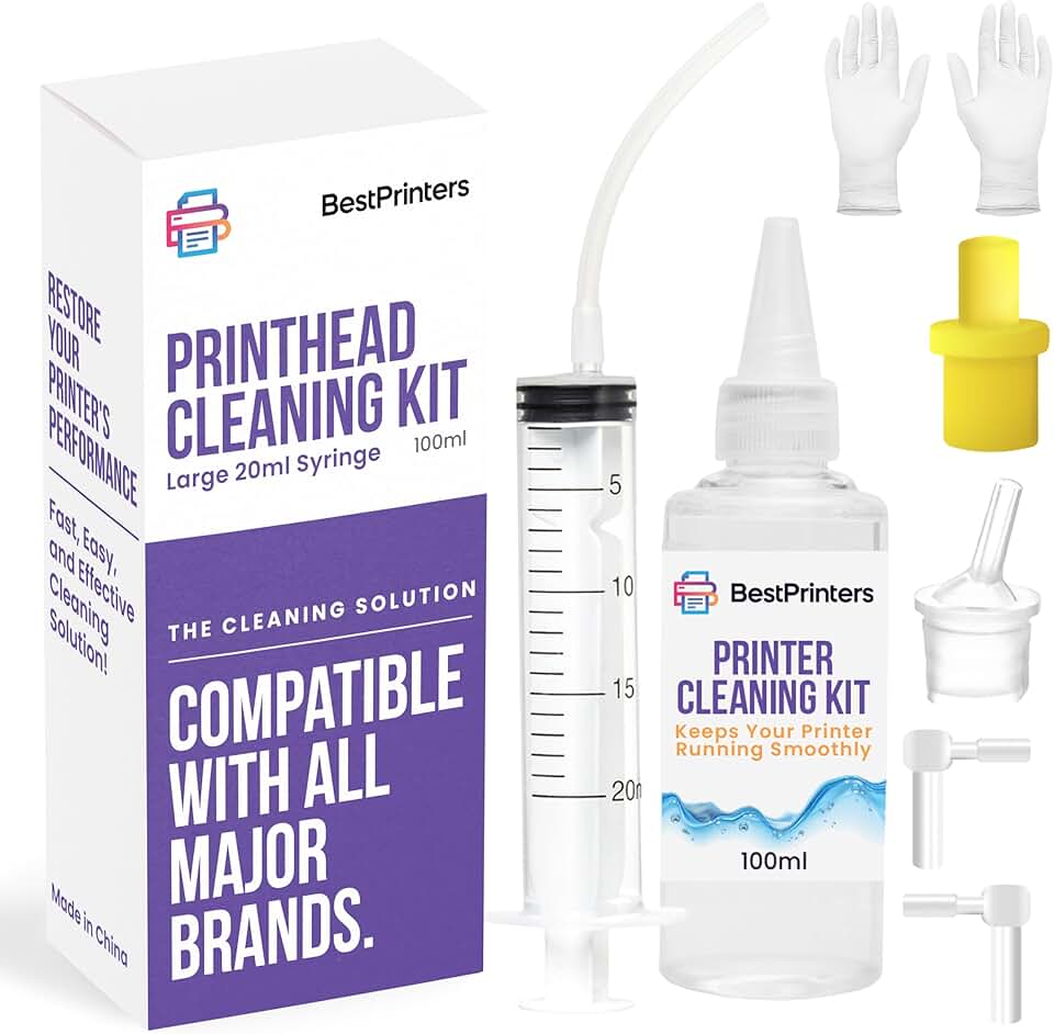 Printer Head Cleaning Kit with 20ml Syringe and 100ml Fluid