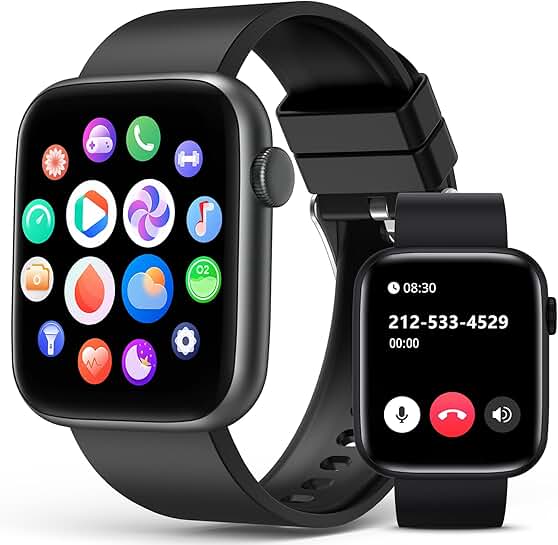 Smart Watch with Bluetooth Call, Touch Screen, Waterproof, Sleep & Blood Pressure Monitor