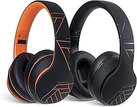 Foldable Over-Ear Bluetooth Headphones, Black/Orange