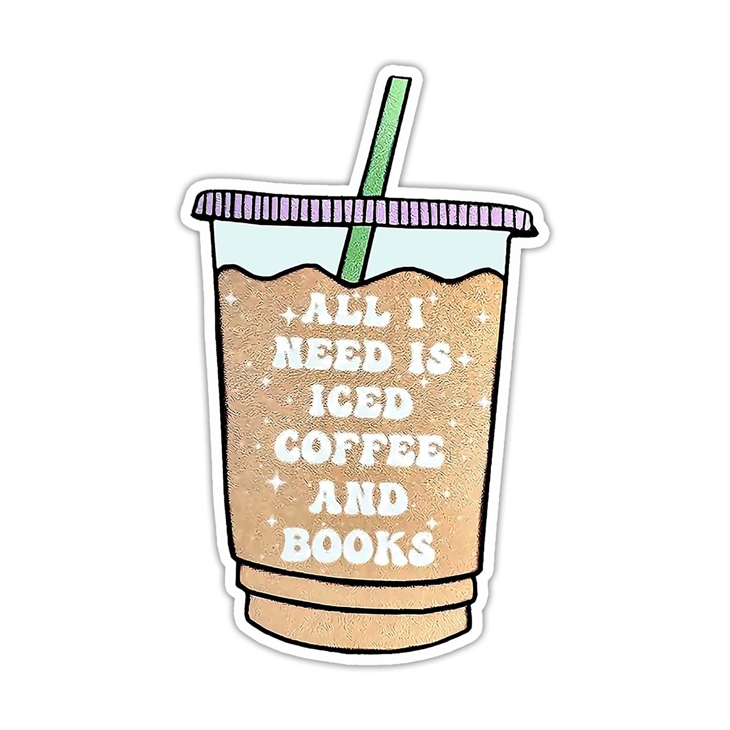 Iced Coffee and Spicy Books Sticker for Book Lovers