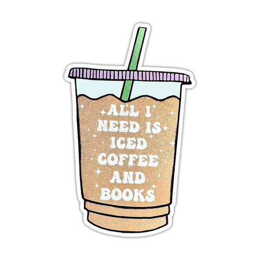 Iced Coffee and Spicy Books Sticker for Book Lovers