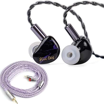Purple In-Ear Earphones with Silver Cable