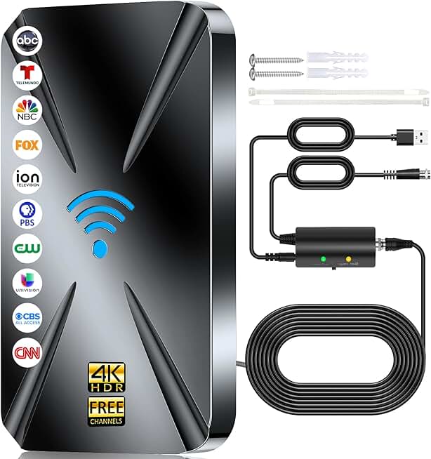 Indoor TV Antenna with 2800+ Miles Range for Smart TV