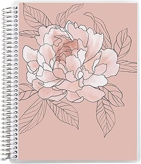 Flora Peony Spiral Bound Notebook with Lined Pages