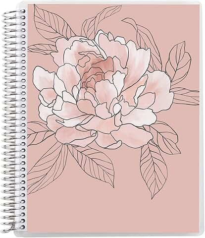 Flora Peony Spiral Bound Notebook with Lined Pages