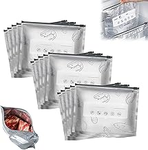 30 Pack Reusable Aluminum Foil Storage Bags with Labels
