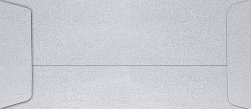 Silver Metallic Business Envelopes, 4 1/8" x 9 1/2", 50 Pack