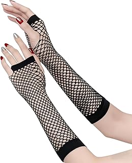Two Pairs of Long Fishnet Fingerless Gloves for Women
