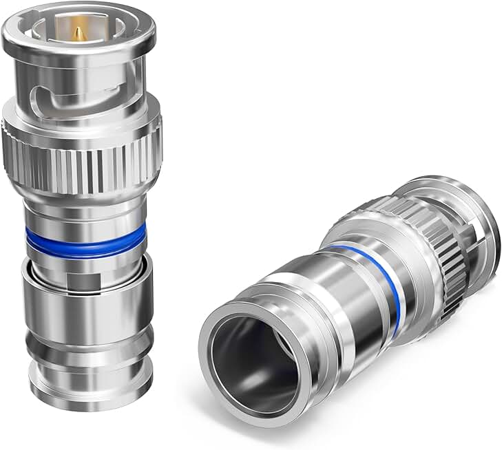 Pack of 50 BNC Compression Connectors for RG6 Coaxial Cable