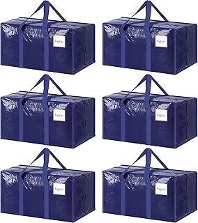 Six Heavy Duty Large Moving Storage Bags with Handles