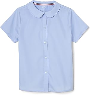 Girl's Short Sleeve Blouse with Peter Pan Collar