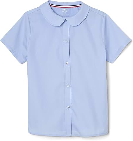Girl's Short Sleeve Blouse with Peter Pan Collar