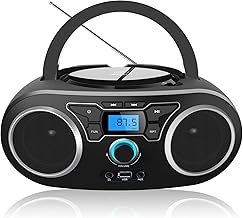 Portable CD Boombox with Bluetooth and FM Radio