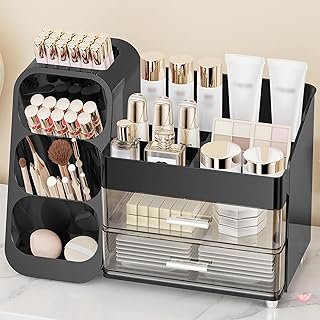 Large black makeup and skincare storage box