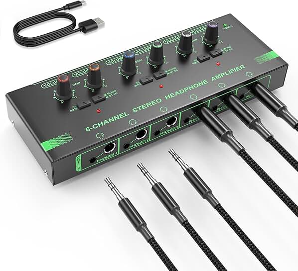 6-Channel Headphone Amplifier with Volume Control
