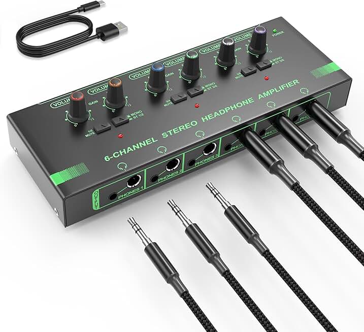 6-Channel Headphone Amplifier with Volume Control
