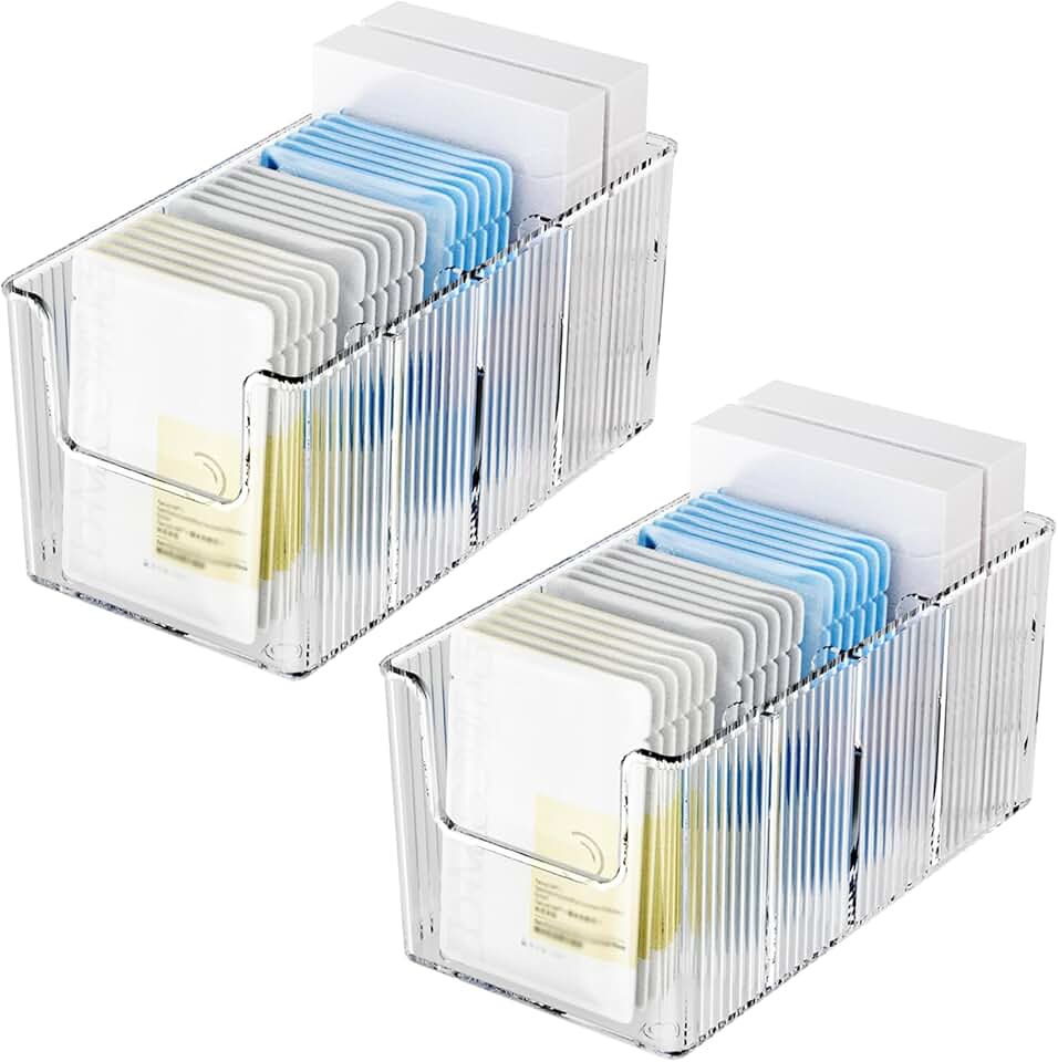 Two-Piece Clear Acrylic Makeup Organizer with Removable Dividers