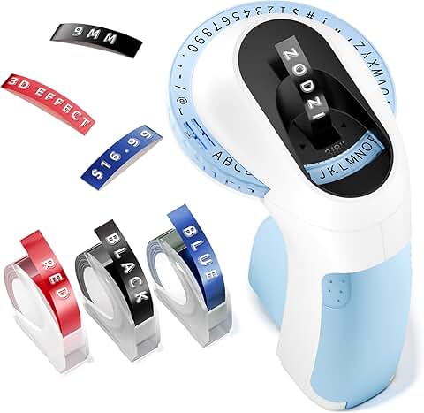 Vintage Embossed Label Maker with Tapes for Home and Office