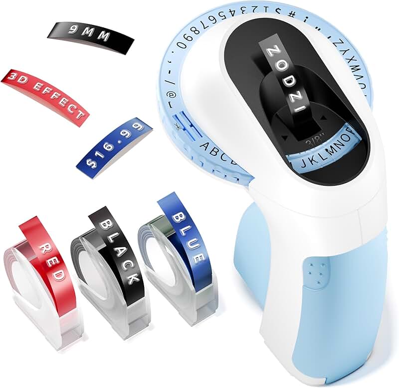 Vintage Embossed Label Maker with Tapes for Home and Office